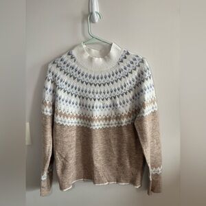 Fatface fair isle mockneck sweater